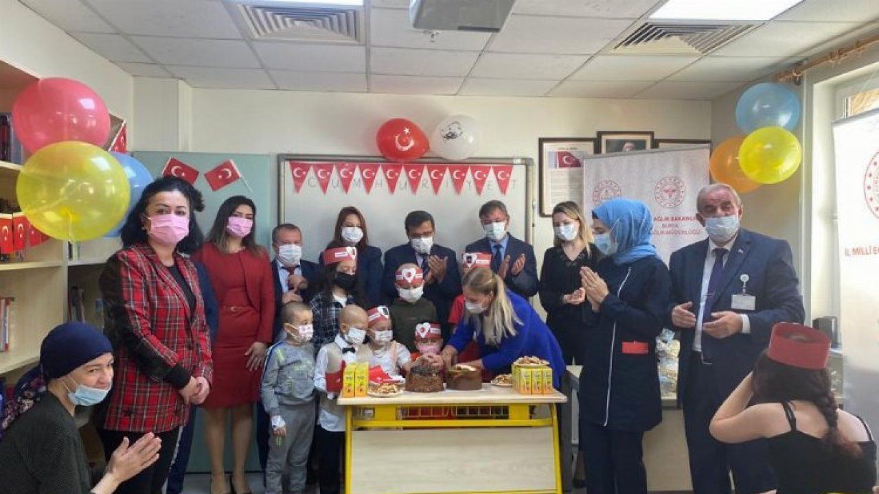 Bursa'da hastane sınıflarında Cumhuriyet coşkusu