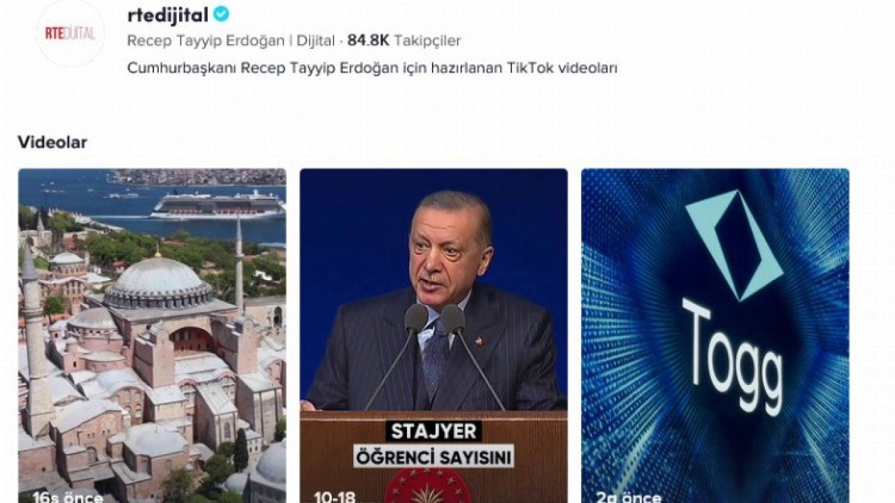 Cumhurbaşkanı Erdoğan 'TikTok'ta