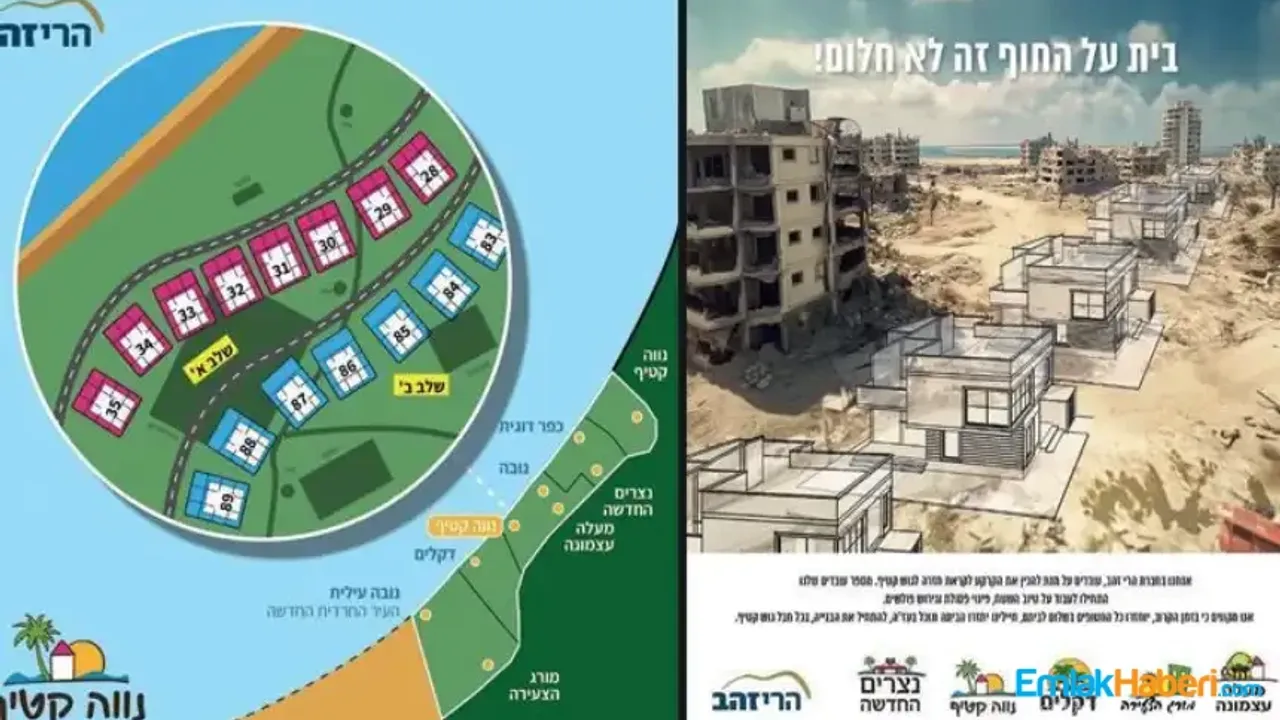 Yerle bir edilen Gazze’de işgal villaları satışı yapılıyor