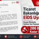 Sosyal Medyada Emlak ve Araç İlanı Paylaşanlara EİDS Uyarısı