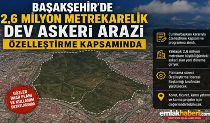 Başakşehir’de 2,6 Milyon Metrekarelik Dev Askeri Arazi Özelleştirme Kapsamında