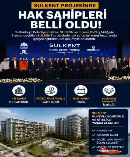 SULKENT Projesinde Hak Sahipleri Belli Oldu