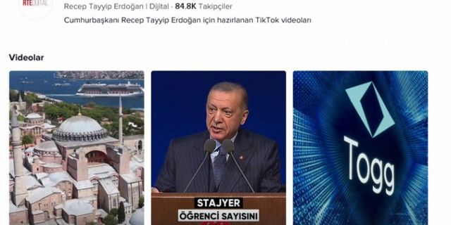Cumhurbaşkanı Erdoğan 'TikTok'ta