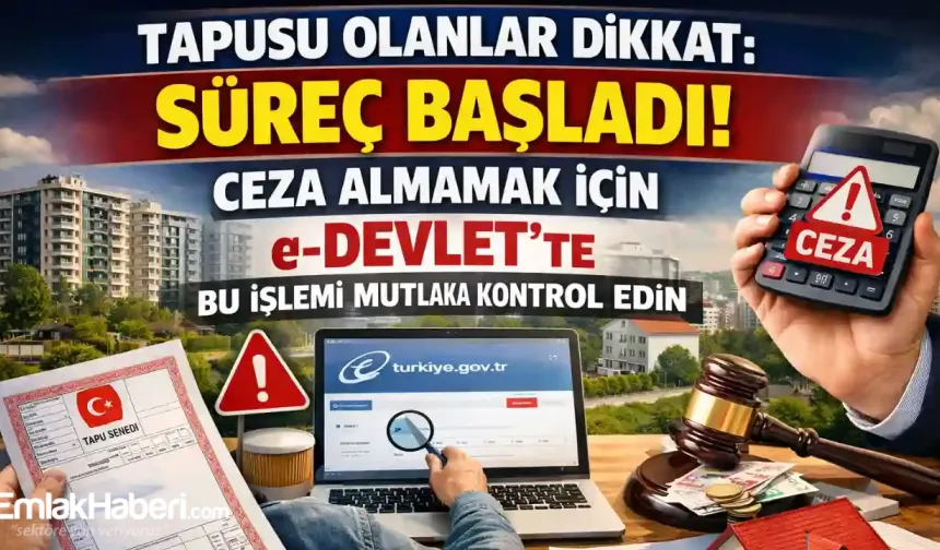 Tapusu Olanlar Dikkat: Süreç Başladı! Ceza Almamak İçin e-Devlet’te Bu İşlemi Mutlaka Kontrol Edin