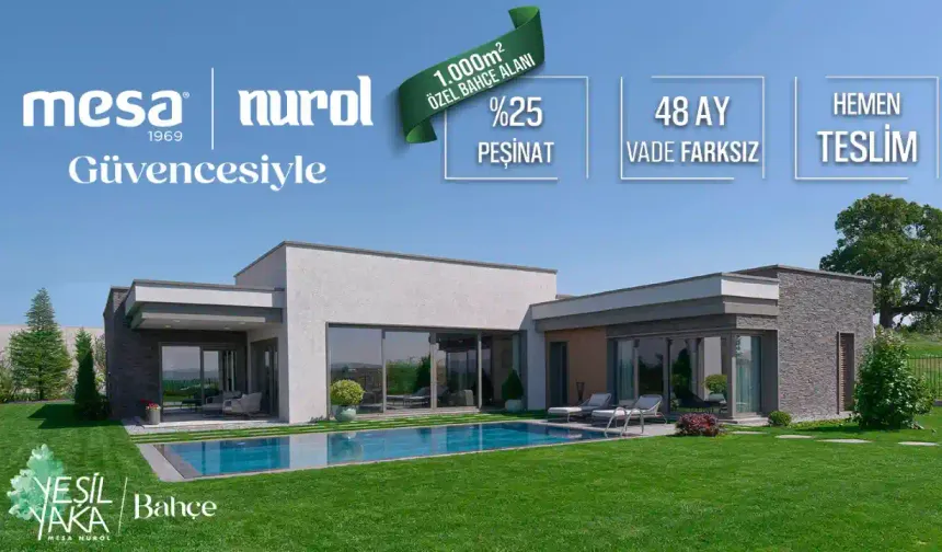 Yeşilyaka Bahçe’de %25 Peşinatla Hemen Teslim Villa