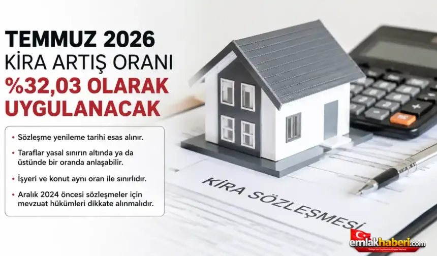 2026 Temmuz Kira Artış Oranı Belli Oldu: Yüzde 32.03