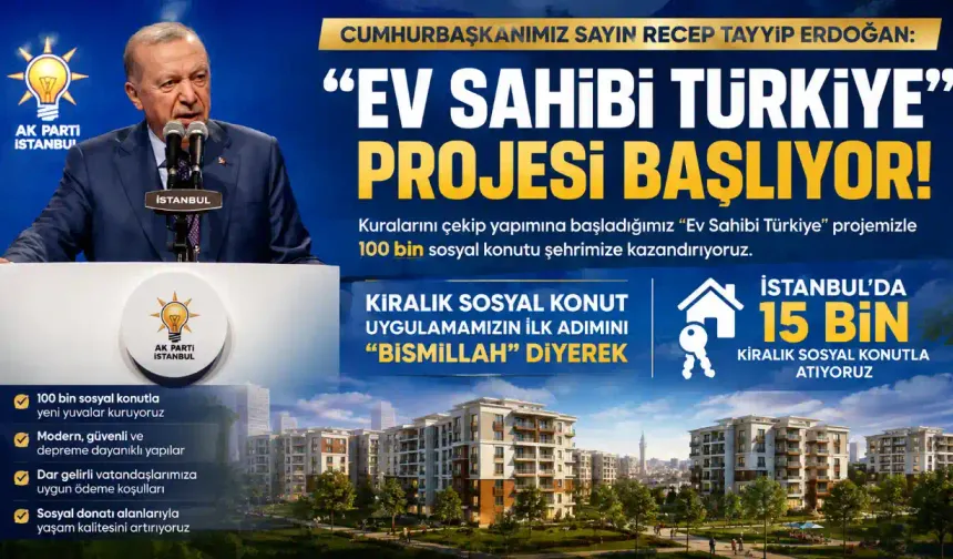 Erdoğan: "100 bin sosyal konutu milletimizin hizmetine sunacağız"