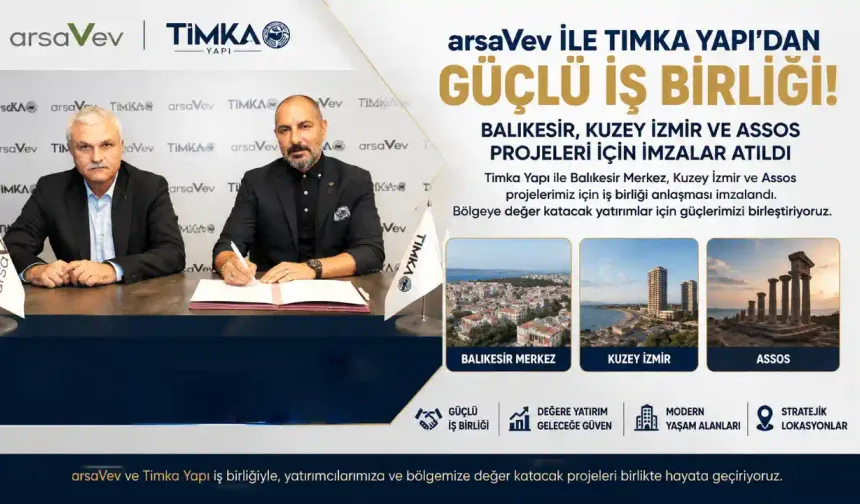 Timka Yapı ile arsaVev'den Stratejik İş Birliği Yaptı