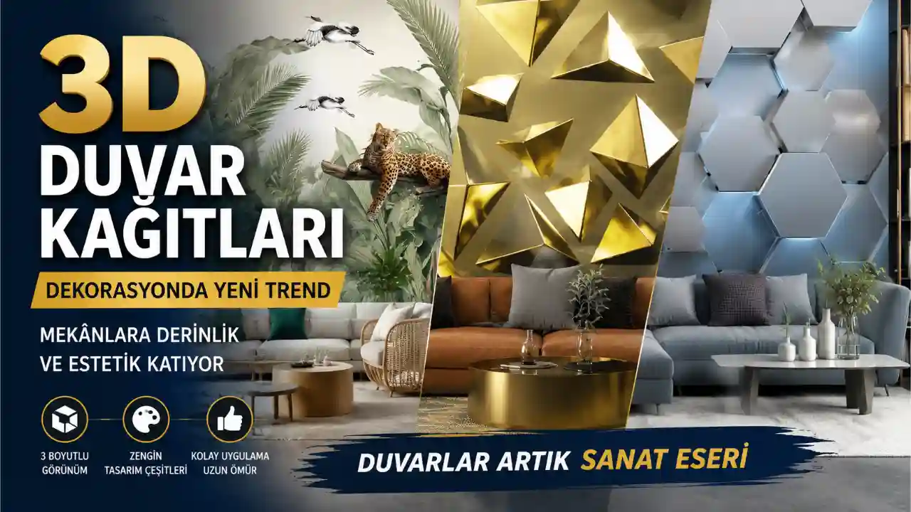 3D Duvar Kağıtları Dekorasyonda Yeni Trend: Yaşam Alanlarına Derinlik ve Şıklık Katıyor