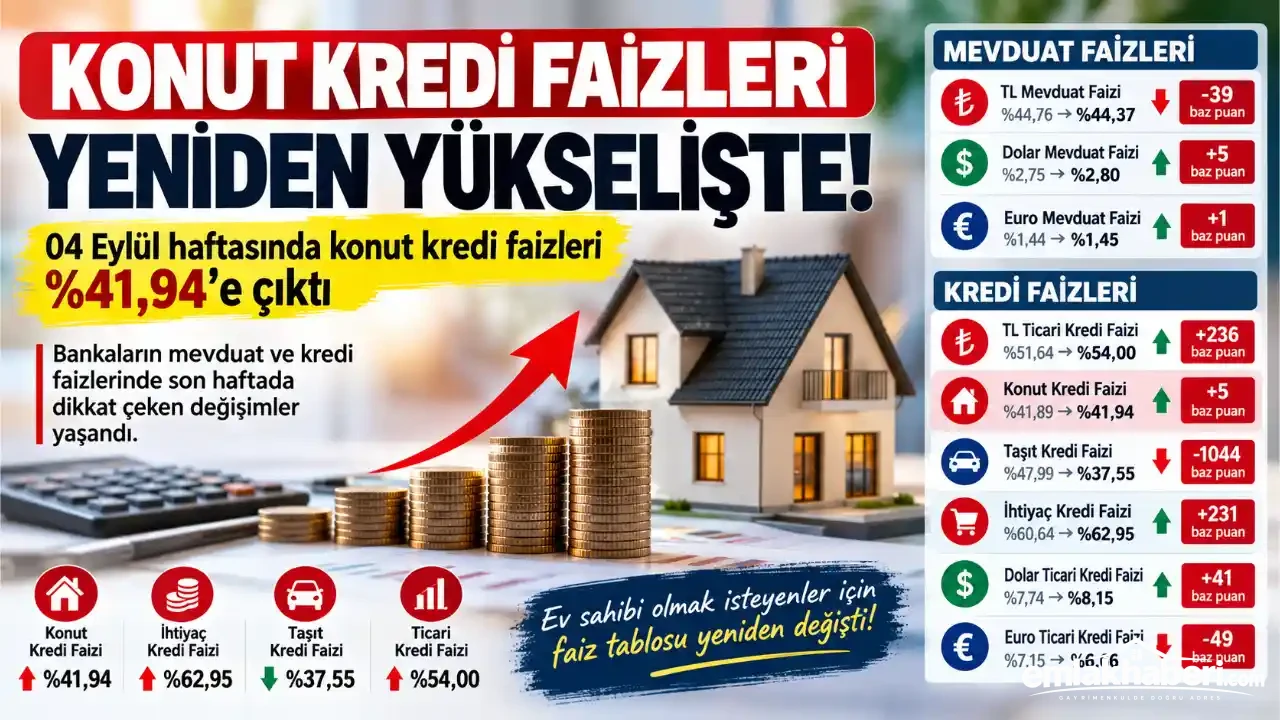 Konut Kredisi Faizleri Yeniden Yükselişte! Ev Alacaklar Dikkat: Oran %41,94’e Çıktı
